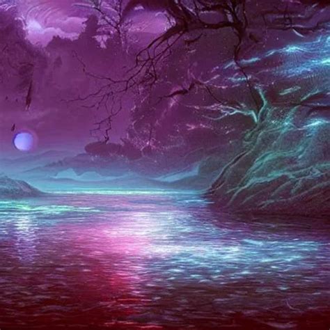 a magical river on a distant planet in a dream-state...