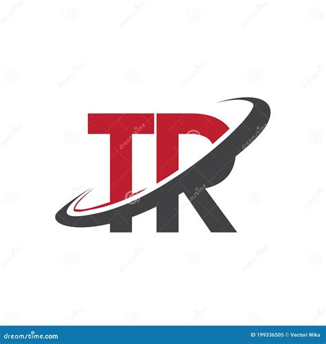 TR Initial Logo Company Name Colored Red and Black Swoosh Design, Isolated on White Background ...