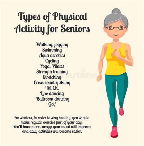 Physical Activity for Seniors. Vector Illustration Stock Vector ...