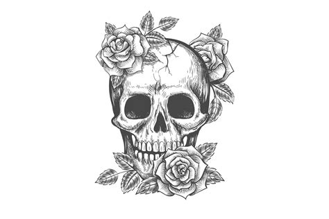 Skull With Roses Artwork