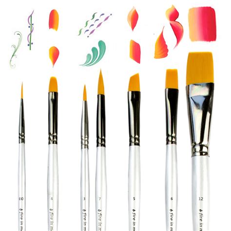 Art Paint Brushes for Acrylic Painting Watercolor Oil Gouache Body and Face Paint Brushes for ...