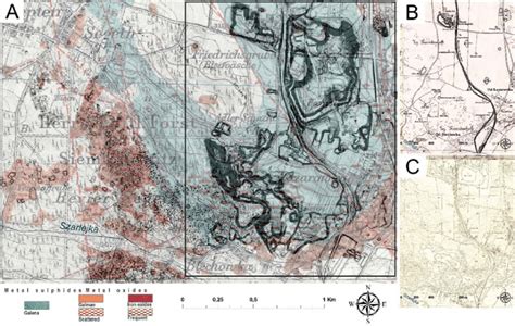 Historical maps of the study area study. (A) Geological map from 1913 ...