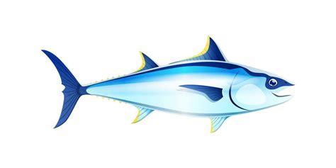 Cartoon tuna fish isolated cheerful character 36027380 Vector Art at Vecteezy