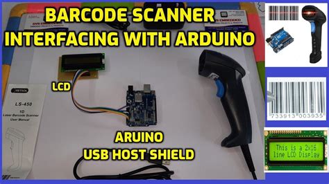 BarCode Scanner Interfacing with Arduino + USB Host Shield Module + 16x2 LCD Display - YouTube