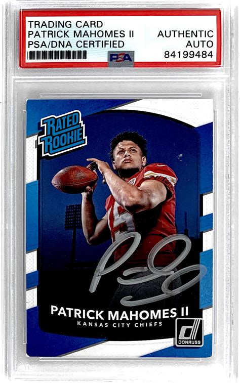 Lot Detail - Patrick Mahomes Signed 2017 Donruss Rated Rookie #327 ...