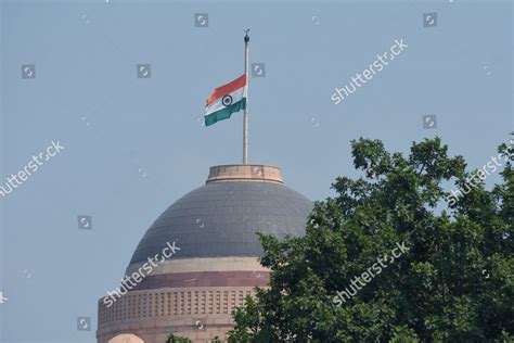 Indian Flag Flies Halfmast Rashtrapati Bhavan Editorial Stock Photo ...