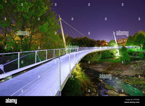 Liberty Bridge in Falls Park, Greensville, South Carolina Stock Photo - Alamy