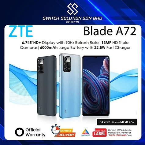 ZTE Blade A72 Price in Malaysia & Specs - RM499 | TechNave