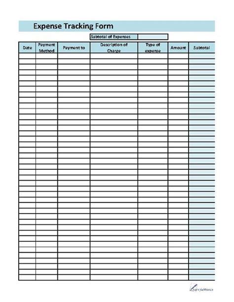 Expense Tracking Spreadsheet - Excel Form for Business