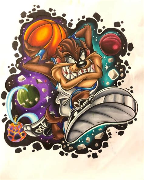 Beau Scott on Instagram “Finished off this space jam drawing of taz last night 😁 looking forward ...