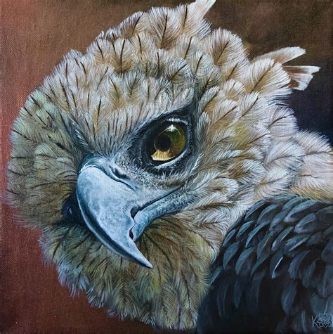 Just finished this portrait of a Harpy Eagle, oil on canvas : r/painting