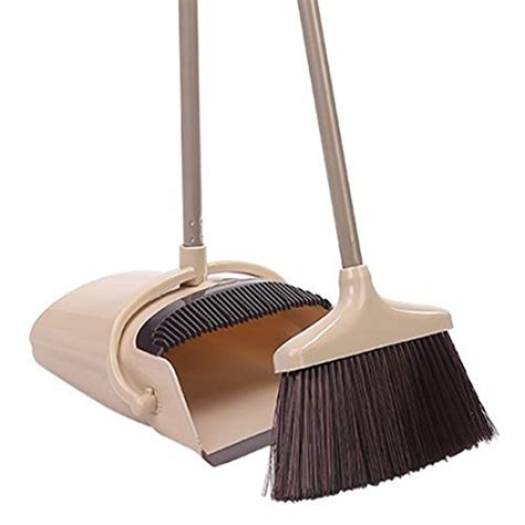 Broom and Dustpan Sweep Set, 48 inch Long-handled Extendable Soft ...