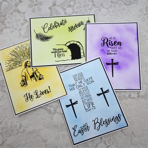 Easter Cards Set of 4 Scripture Cards He's Alive Jesus - Etsy