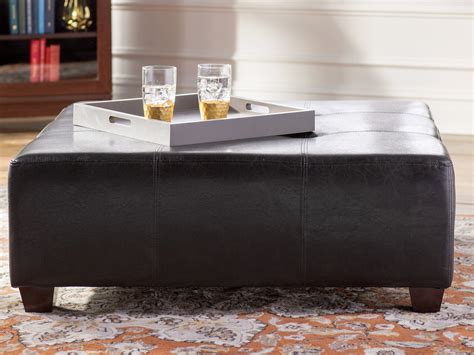 Black Upholstery Tufted Ottoman Coffee Table