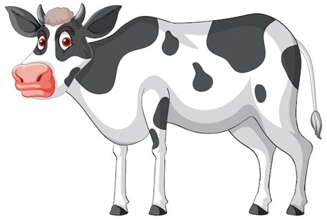 Free Vector | Dairy cow standing cartoon character