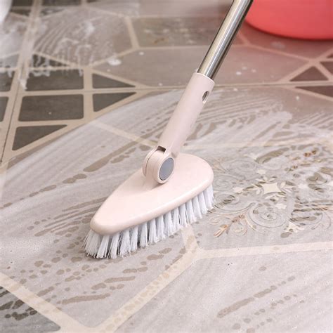 Floor Scrub Brush, Bathroom Bathtub Shower Tile Grout Scrubber Rotatable 43.7inches Long Handle ...