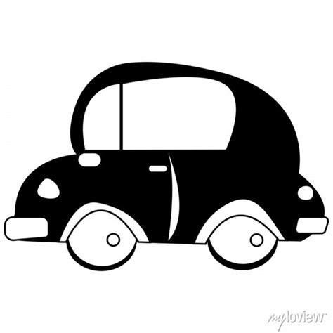 Vintage retro car vector illustration. black and white icon, • wall ...