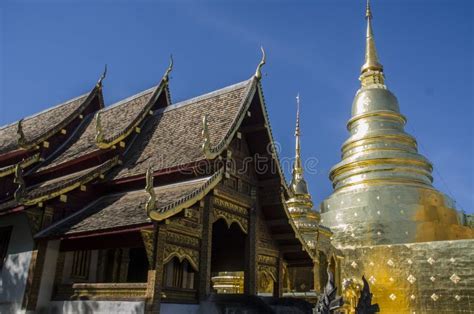 Wat Phra Singh Woramahaviharn. Buddhist Temple in Chiang Mai, Thailand. Stock Photo - Image of ...