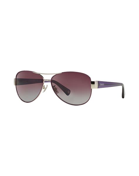 Lyst - Coach Kristina Aviator Sunglasses in Purple