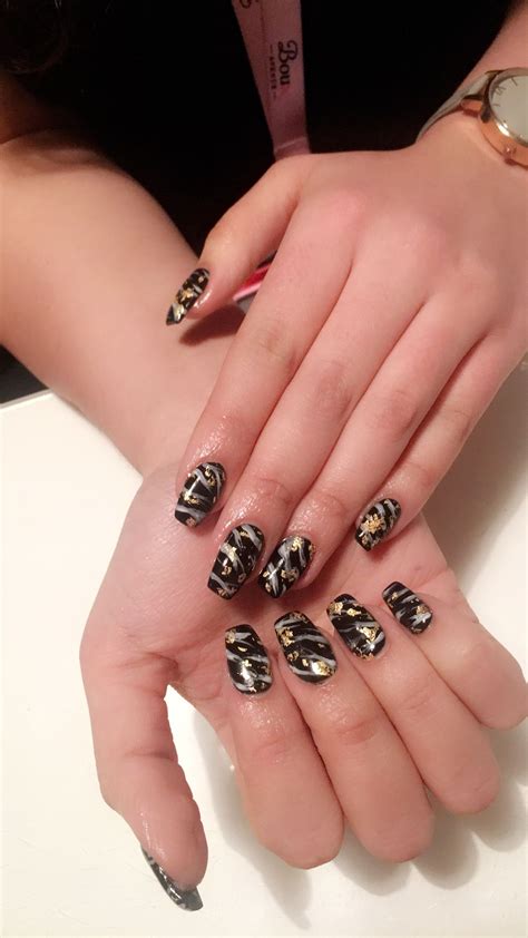 Nails marble black gold | Nails marble black, Nails marble, Nails