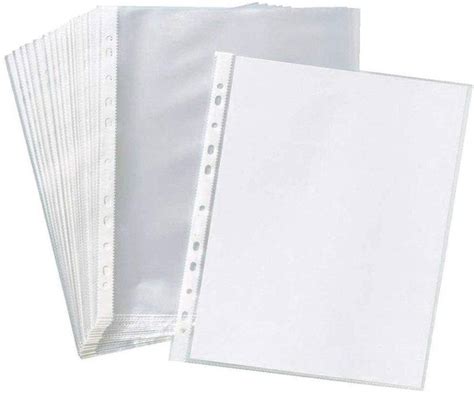 Flipkart.com | Hardbrixx Plastic 50Pcs Transparent A4 Size Document Sleeves - 50Pcs Transparent ...