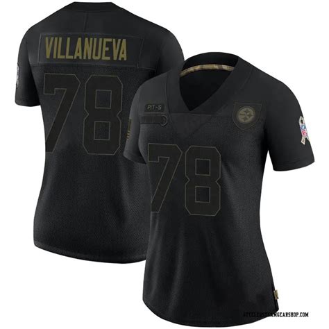 Women's Pittsburgh Steelers Alejandro Villanueva Black Limited 2020 Salute To Service Jersey By Nike