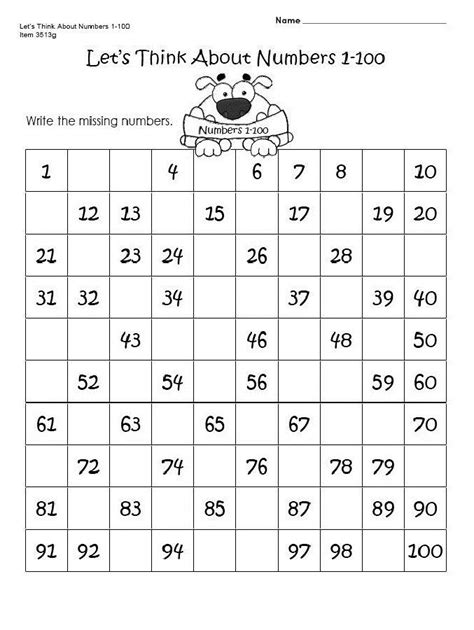 Numbers To 100 Worksheet | Kindergarten worksheets, Preschool writing, Counting worksheets