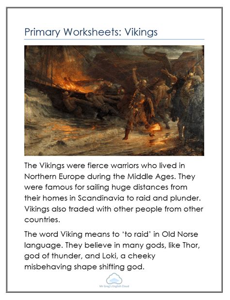 Primary History: Vikings - Mr. Greg's English Cloud