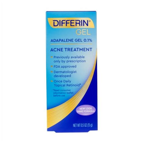 Differin 0.1% Adapalene Acne Treatment Gel, Retinoid Treatment for Face ...