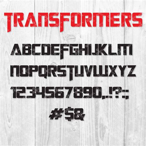 Transformers Alphabet - Letters SVG DXF PNG Cut Files