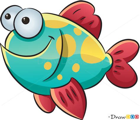 How to Draw Happy Fish, Sea Animals