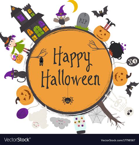 Happy halloween frame Royalty Free Vector Image