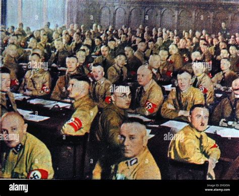 German nazi Party members in the Reichstag (parliament), Berlin 1932 ...