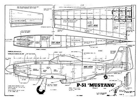 P-51 Mustang - plan thumbnail #rcplane | P51 mustang, Model airplanes ...