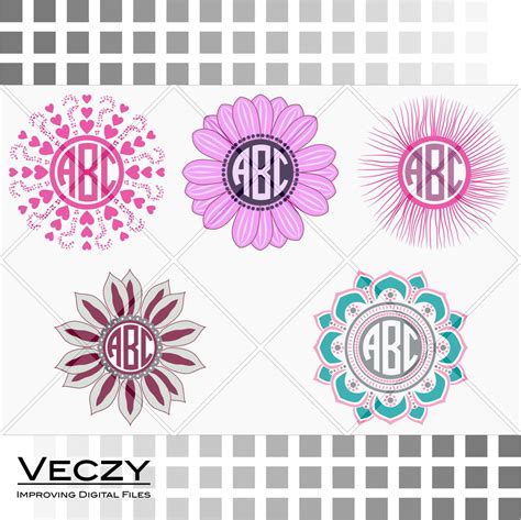 SVG Files for cricut Monogram svg Cricut Downloads Flower