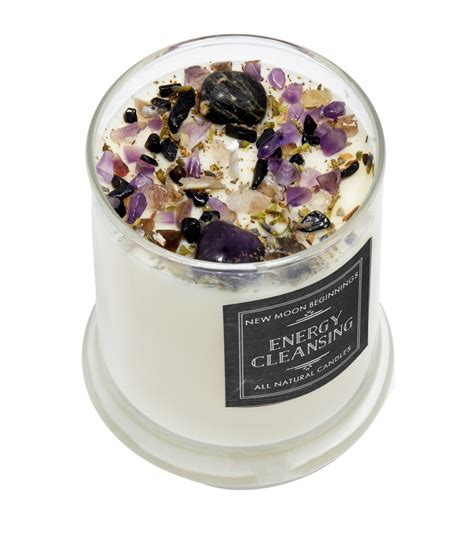 Energy Cleansing Candle Protection Candle Crystal Candle Lavender ...