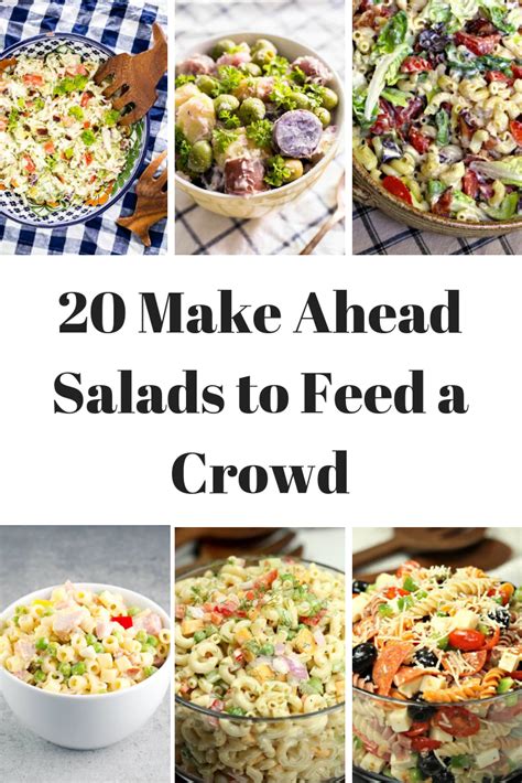 SOOO using this list! 20 Make ahead salads to feed a crowd! #salad #saladrecipes #sidedish Salad ...