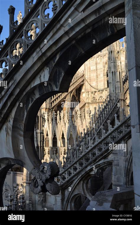 Milan cathedral roof hi-res stock photography and images - Alamy