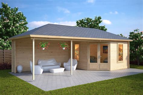 Garden Room Sophia with Veranda 10m² / 44mm / 3,5 x 8 m – Summer House 24