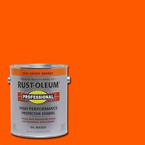 Rust-Oleum Professional 1 gal. High Performance Protective Enamel Gloss Safety Orange Oil-Based ...