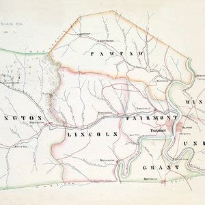 1889 Map of Marion County West Virginia - Etsy