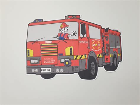 Children's Fire Truck Wall Decal - APFF