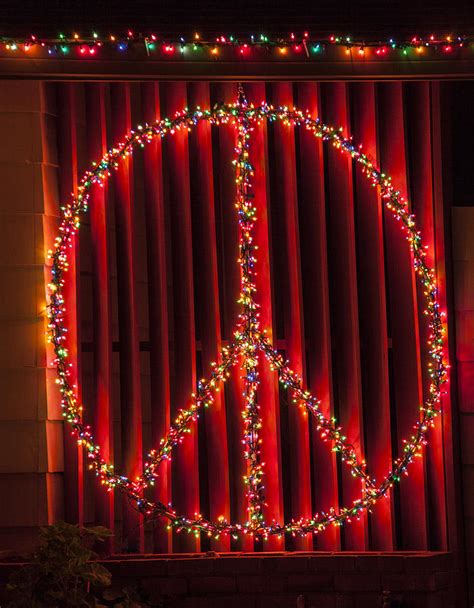 Peace Sign Christmas Lights Photograph by Garry Gay - Pixels