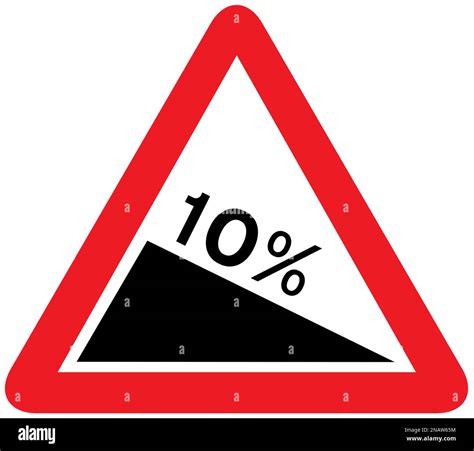 Steep slope British road sign Stock Photo - Alamy