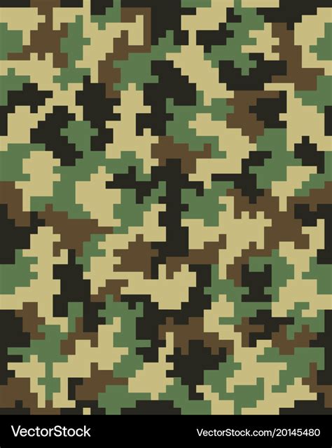 Seamless digital camouflage pattern Royalty Free Vector