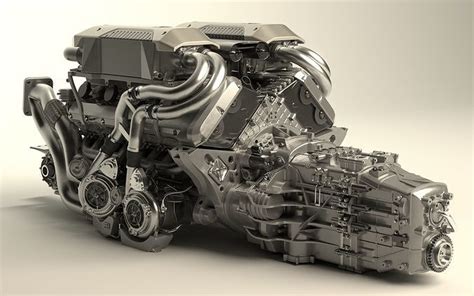 Bugatti W16 Engine Animation