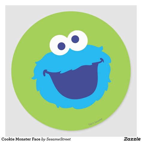 Cookie Monster Face Classic Round Sticker | Zazzle.com | Monster ...