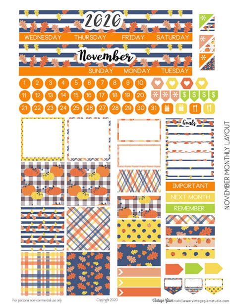 November Monthly Layout - Classic Happy Planner