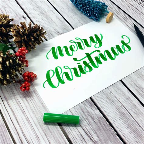 Merry Christmas Calligraphy Tutorial + FREE Worksheet | Vial Designs