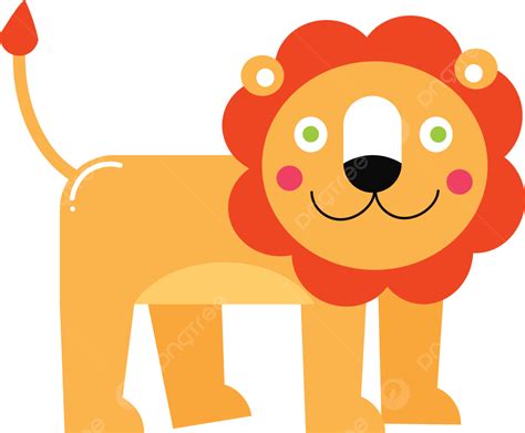 Cute Lion Image, Cartoon Lion, Flat Art, Cute Animals PNG and Vector ...